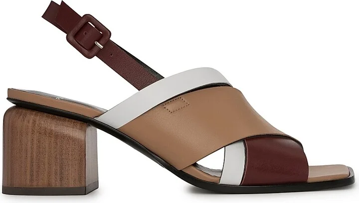 Women's Alpha Cross 70MM Leather Sandals - Burgundy Multi - Size 11