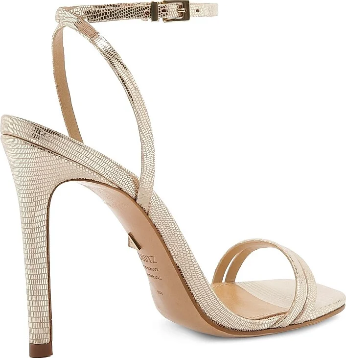 Women's Altina Metallic Embossed Leather Sandals - Gold - Size 5 - Image 3