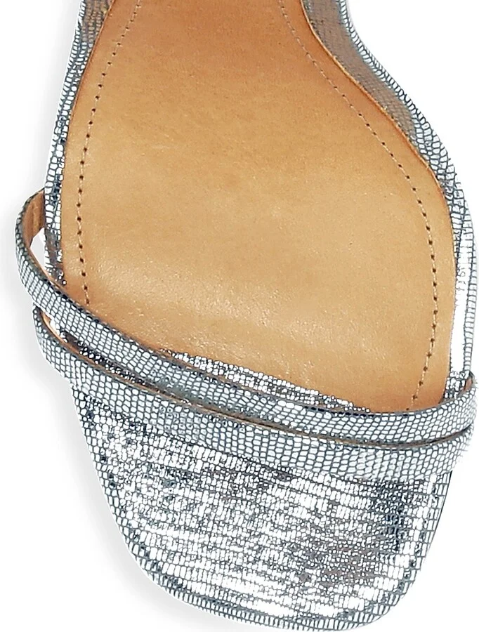 Women's Altina Metallic Embossed Leather Sandals - Gold - Size 5 - Image 9