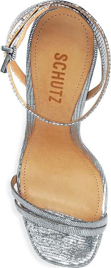 Women's Altina Metallic Embossed Leather Sandals - Gold - Size 5 - Image 10
