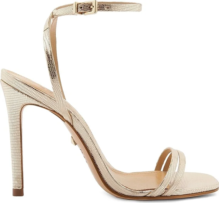 Women's Altina Metallic Embossed Leather Sandals - Gold - Size 5