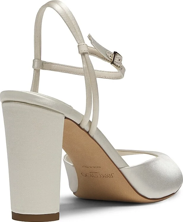 Women's Alys 85MM Satin Sandals - Ivory - Size 5 - Image 3