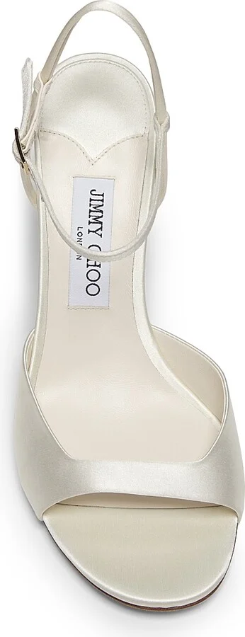 Women's Alys 85MM Satin Sandals - Ivory - Size 5 - Image 4