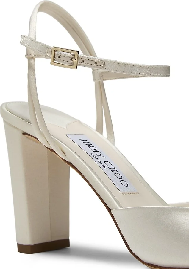 Women's Alys 85MM Satin Sandals - Ivory - Size 5 - Image 5
