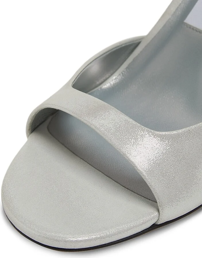 Women's Alys 85MM Shimmer Suede Sandals - Silver - Size 5.5 - Image 6