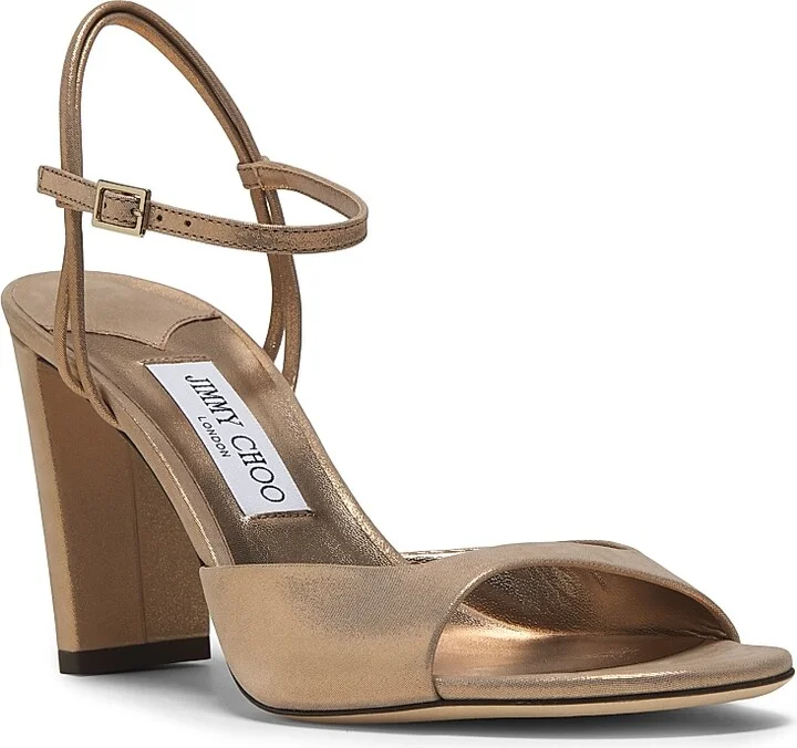 Women's Alys 85MM Shimmer Suede Sandals - Silver - Size 5.5 - Image 7