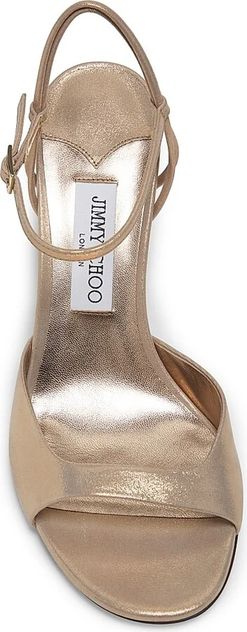 Women's Alys 85MM Shimmer Suede Sandals - Silver - Size 5.5 - Image 9