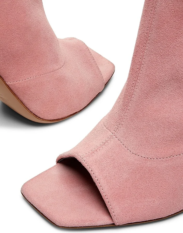 Women's Amanda 105MM Suede Peep-Toe Booties - Pink - Size 5 - Image 6