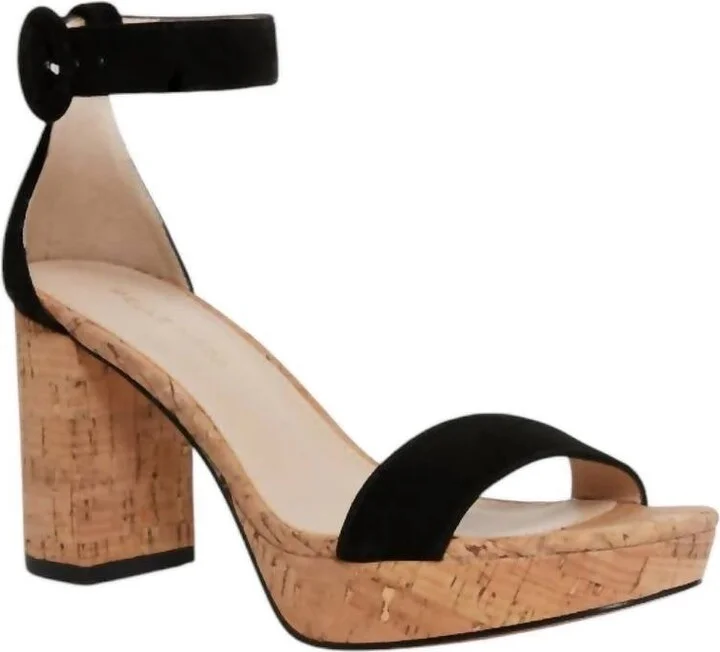 Women's Amari Suede Platform Heels In Black Kid Suede