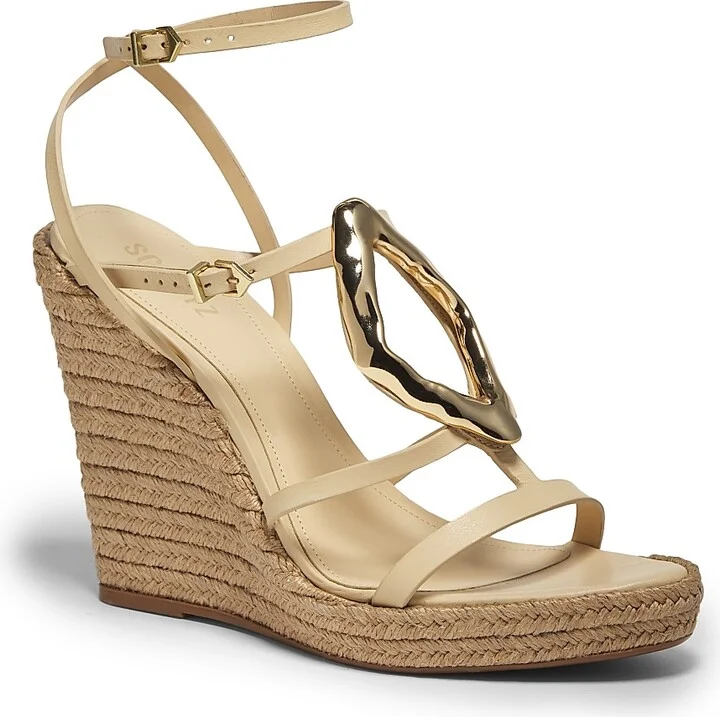 Women's Amarilis Leather & Raffia Wedge Sandals - Natural - Size 9 - Image 2