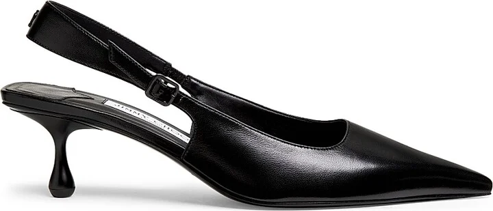 Women's Amel 50MM Leather Slingback Pumps - Black - Size 5