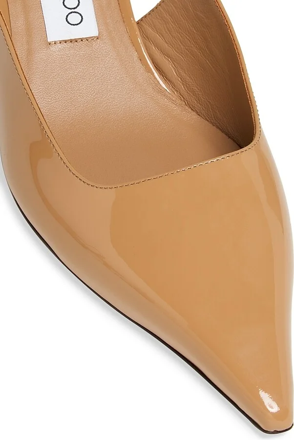 Women's Amel 50MM Patent Leather Slingback Pumps - Biscuit - Size 6 - Image 6