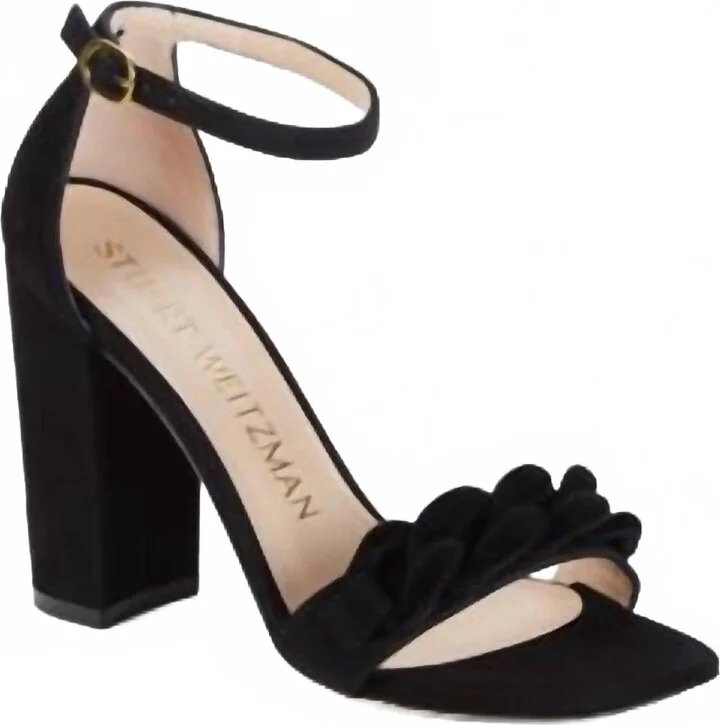 Women's Amelina Chain Suede Sandals In Black