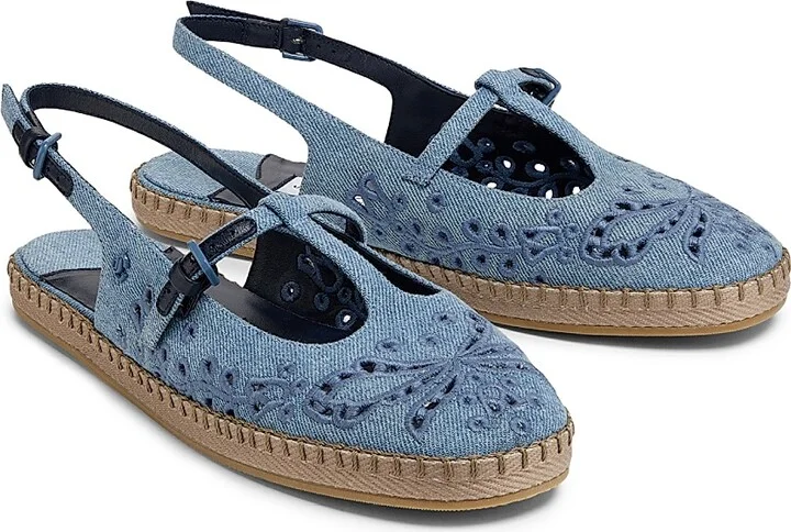 Women's Amiee Denim Slingback Espadrille Flats - Blue Haze - Size 5 - Image 2