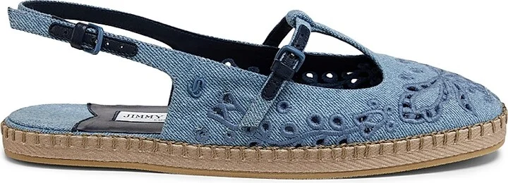 Women's Amiee Denim Slingback Espadrille Flats - Blue Haze - Size 5