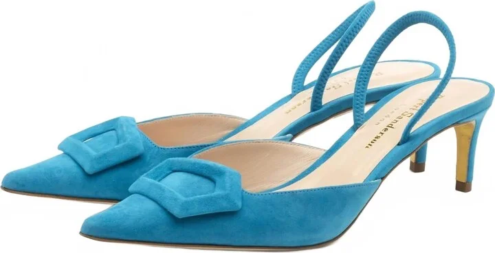 Women's Aminta Blue Suede Slingback Sandal In Scuba