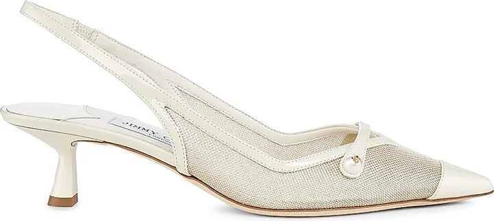 Women's Amita 45MM Metallic Mesh & Patent Leather Slingback Pumps - Latte Champagne - Size 6