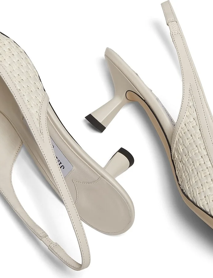 Women's Amita 45MM Raffia & Leather Slingback Pumps - Latte - Size 5 - Image 6