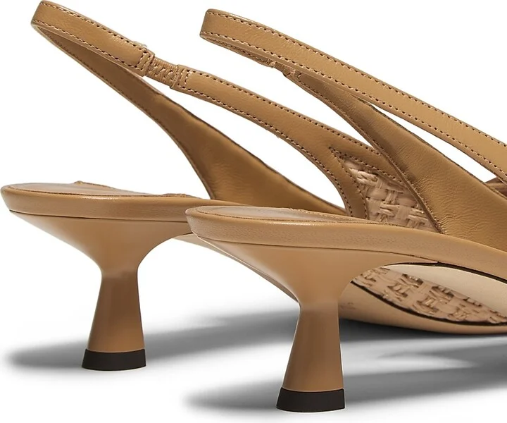 Women's Amita 45MM Raffia & Leather Slingback Pumps - Latte - Size 5 - Image 8