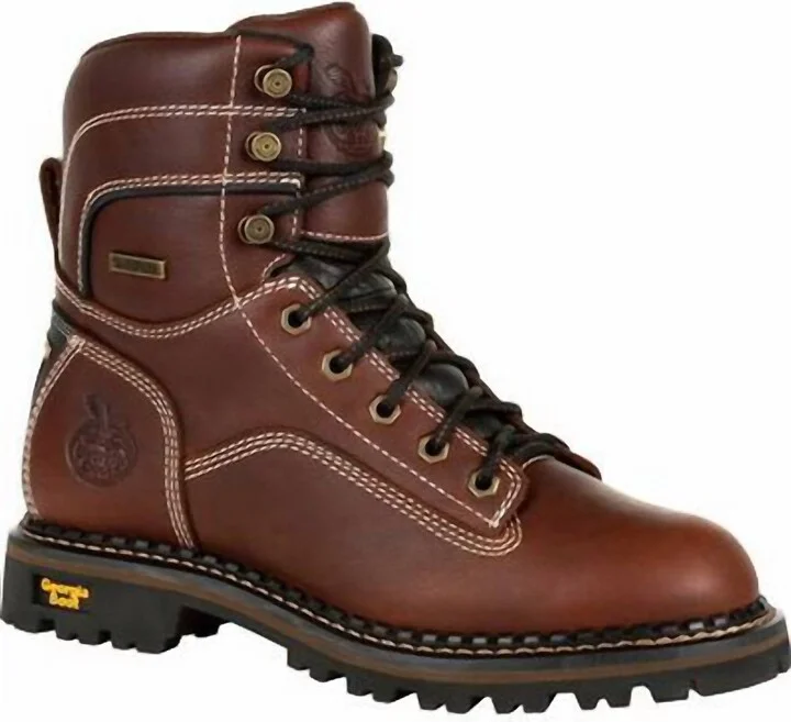Women's Amp Lt Logger Women's Waterproof Low Heel Logger Boot - Medium Width In Brown