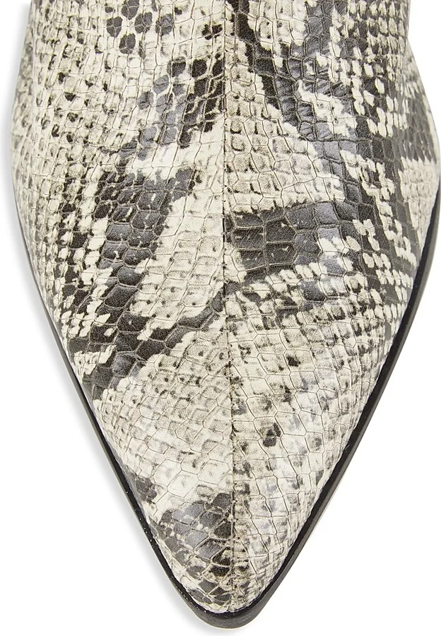 Women's Analeah Snake-Embossed Leather Tall Boots - Natural - Size 5 - Image 4