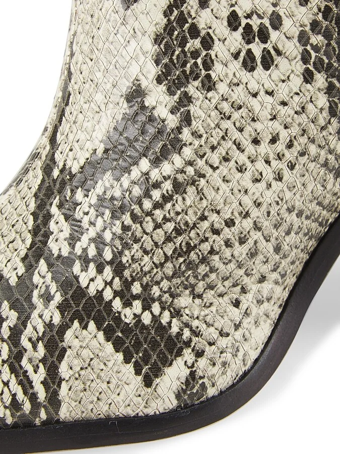 Women's Analeah Snake-Embossed Leather Tall Boots - Natural - Size 5 - Image 5