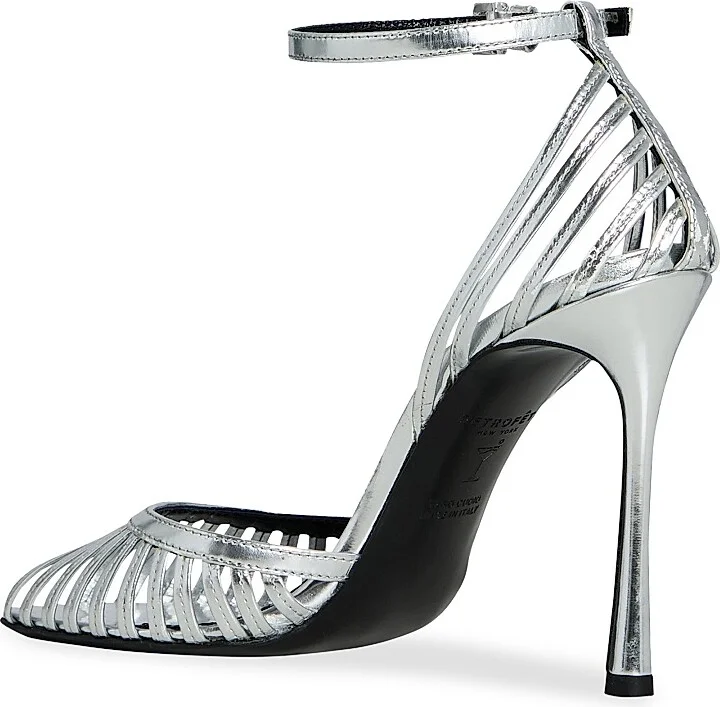Women's Analu 105MM Leather Heels - Silver Mirror - Size 7.5 - Image 3