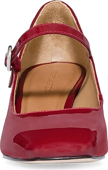 Women's Ancona Block Heel Mary Janes - Dark Red - Size 6.5 - Image 4