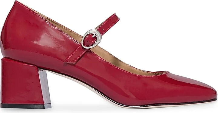 Women's Ancona Block Heel Mary Janes - Dark Red - Size 6.5
