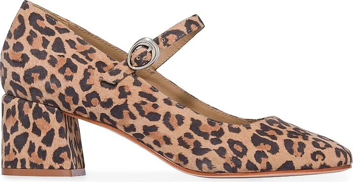 Women's Ancona Mary Jane Block Heels - Sand Cheetah - Size 7.5