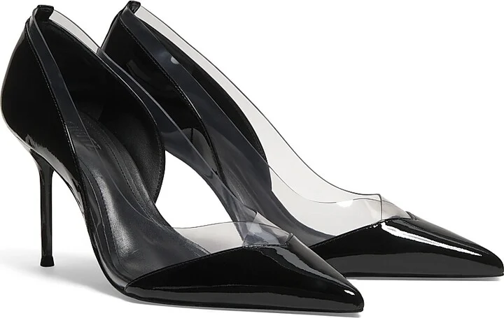 Women's Andie 90MM Patent Leather & PVC Pumps - Black Transparent - Size 6.5 - Image 2