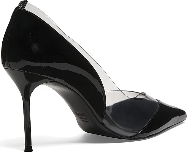 Women's Andie 90MM Patent Leather & PVC Pumps - Black Transparent - Size 6.5 - Image 3
