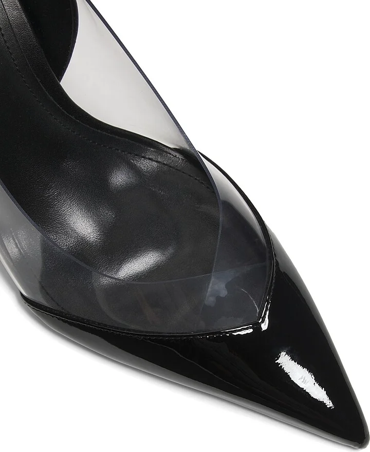 Women's Andie 90MM Patent Leather & PVC Pumps - Black Transparent - Size 6.5 - Image 5