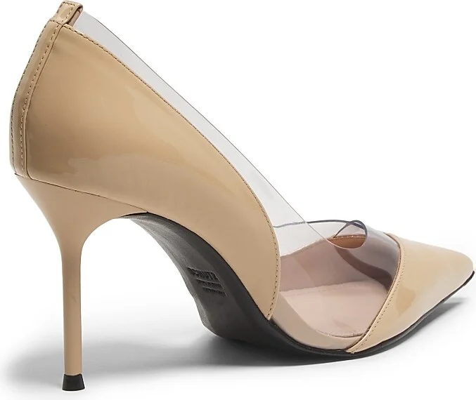 Women's Andie 90MM Patent Leather & PVC Pumps - Cream Transparent - Size 5 - Image 3