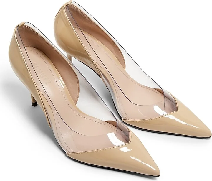 Women's Andie 90MM Patent Leather & PVC Pumps - Cream Transparent - Size 5 - Image 4