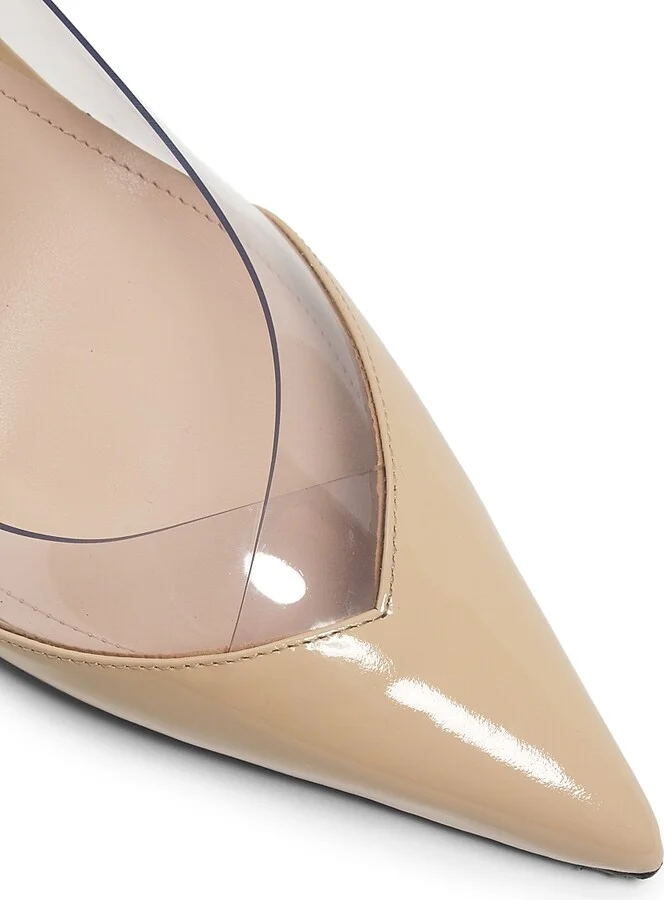 Women's Andie 90MM Patent Leather & PVC Pumps - Cream Transparent - Size 5 - Image 5