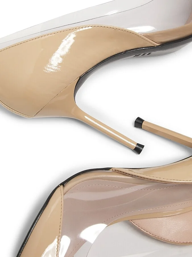 Women's Andie 90MM Patent Leather & PVC Pumps - Cream Transparent - Size 5 - Image 6