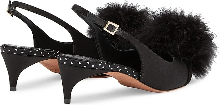 Women's Andrea 40MM Satin Slingback Pumps - Black - Size 10.5 - Image 3