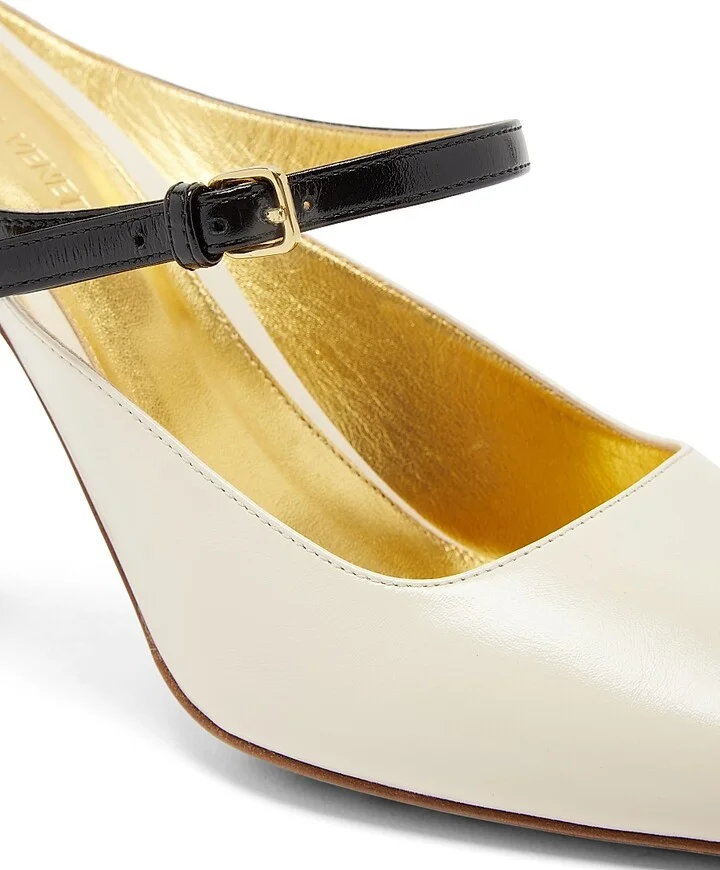 Women's Andrea 90MM Leather Pumps - Sea Salt Black - Size 6 - Image 5