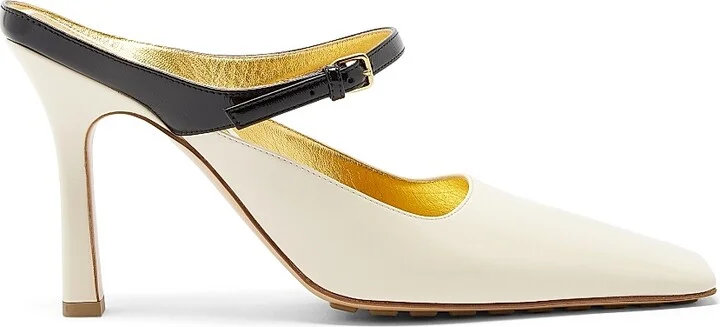Women's Andrea 90MM Leather Pumps - Sea Salt Black - Size 6