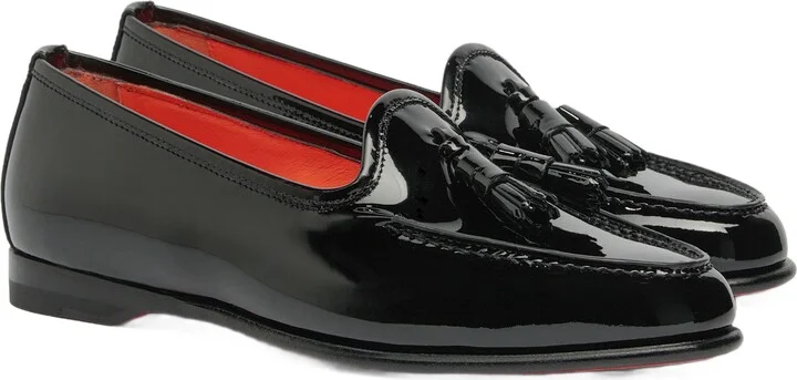 Women's Andrea Black Patent Tassel Loafer - Image 3