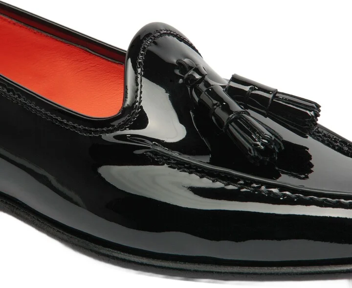 Women's Andrea Black Patent Tassel Loafer - Image 6