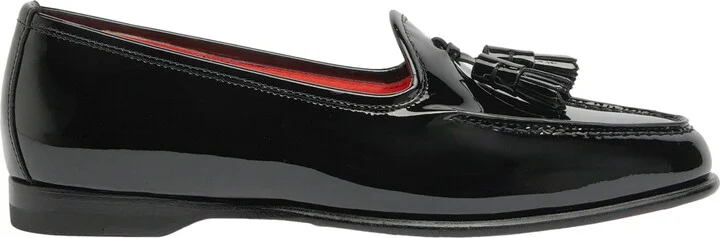Women's Andrea Black Patent Tassel Loafer