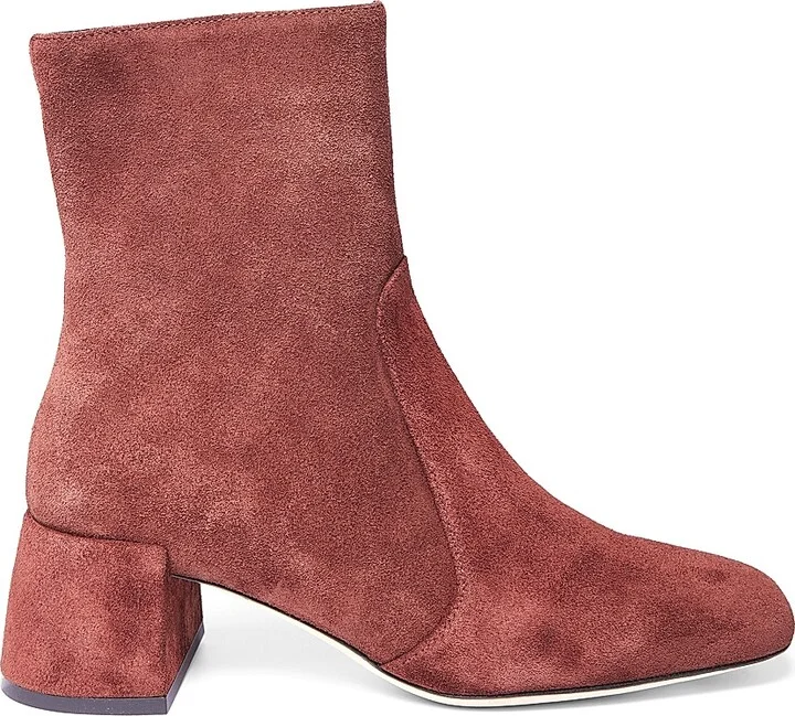 Women's Andy 50MM Suede Ankle Boots - Mahogany - Size 5
