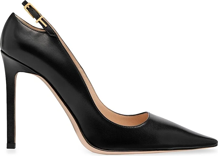 Women's Angelina 105MM Leather Pumps - Black - Size 6