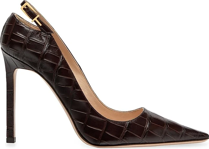 Women's Angelina 105MM Leather Pumps - Espresso - Size 7