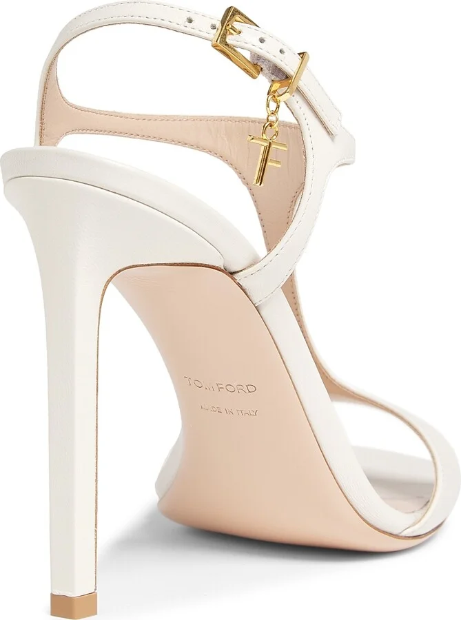 Women's Angelina 105MM Leather Sandals - Chalk - Size 7.5 - Image 3