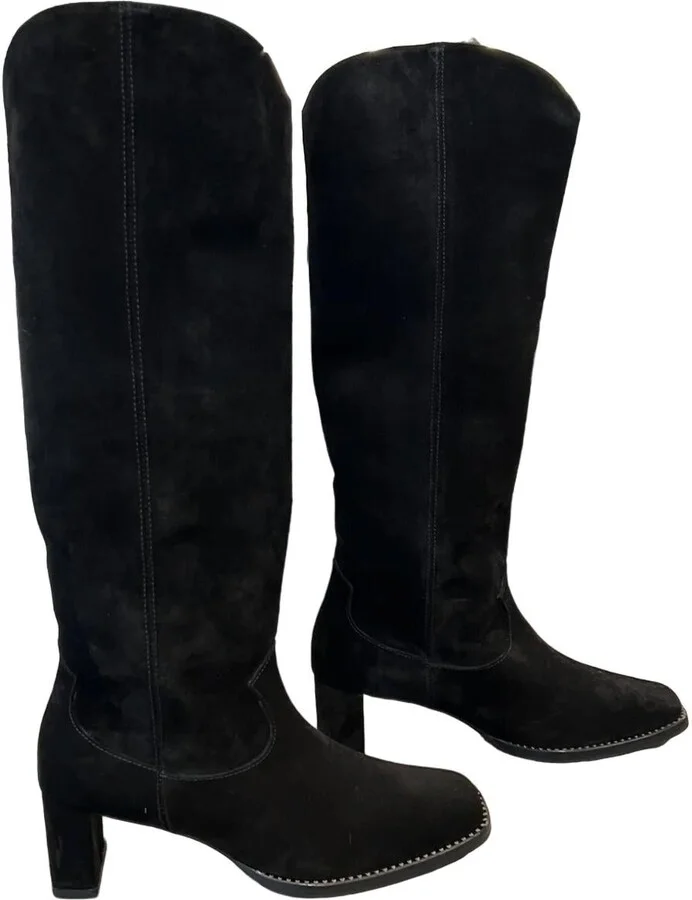 Women's Angie Tall Western Boot In Black Suede