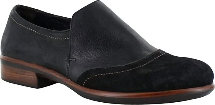 Women's Angin Mixed Leather Loafers In Black