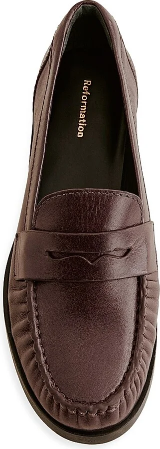 Women's Ani Ruched Leather Loafers - Black - Size 5 - Image 7